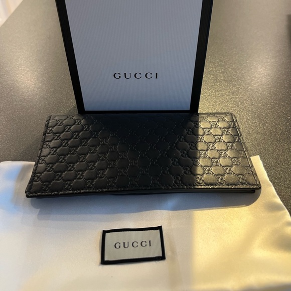 GUCCI Microguccissima Black Leather Wallet NEW - Picture 1 of 7